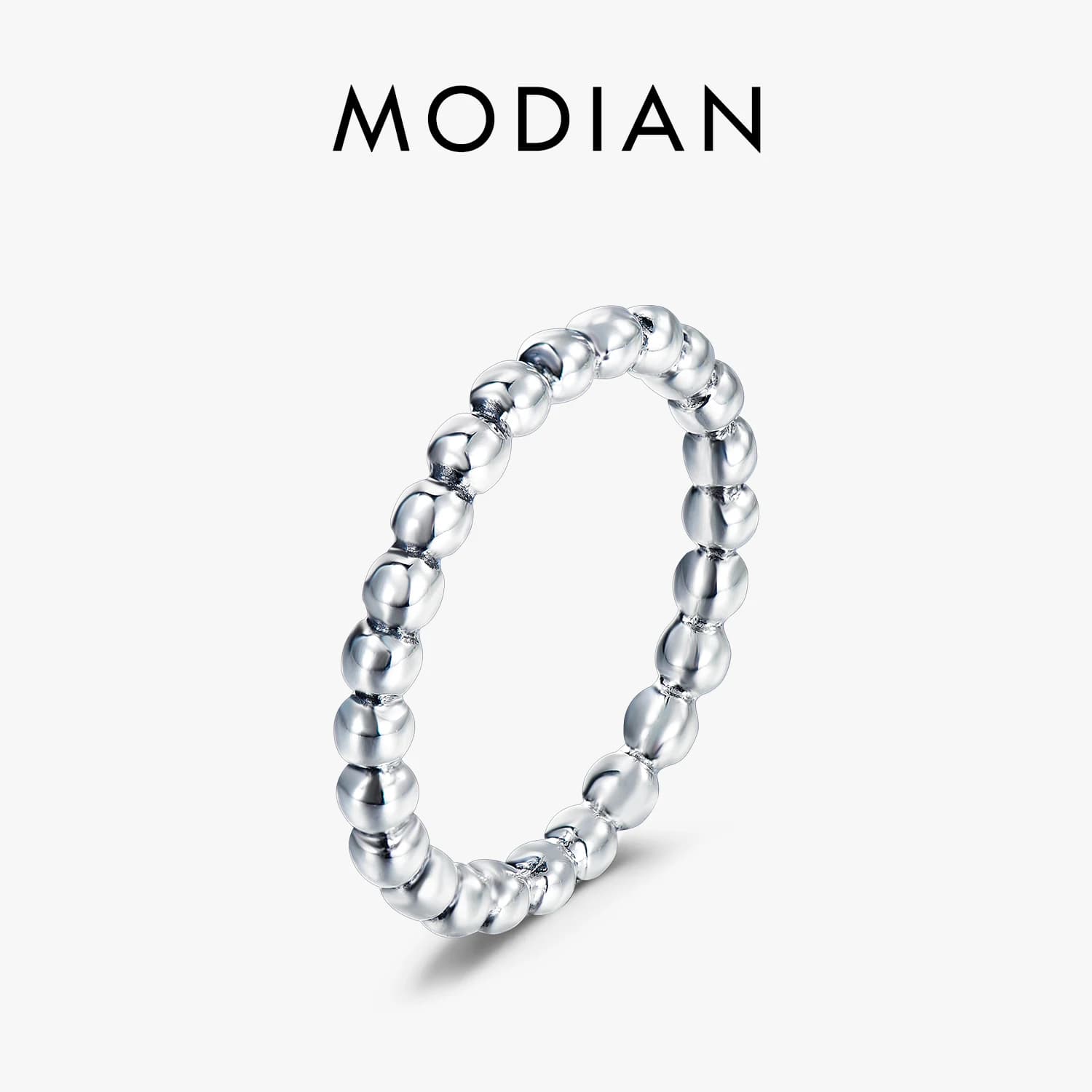 Modian Minimalista Semplice Reale 925 Beads Sterling Silver Moda Impilabile Anello di Barretta Per Le Donne di Fascino Da Sposa Gioielleria Raffinata Nuovo