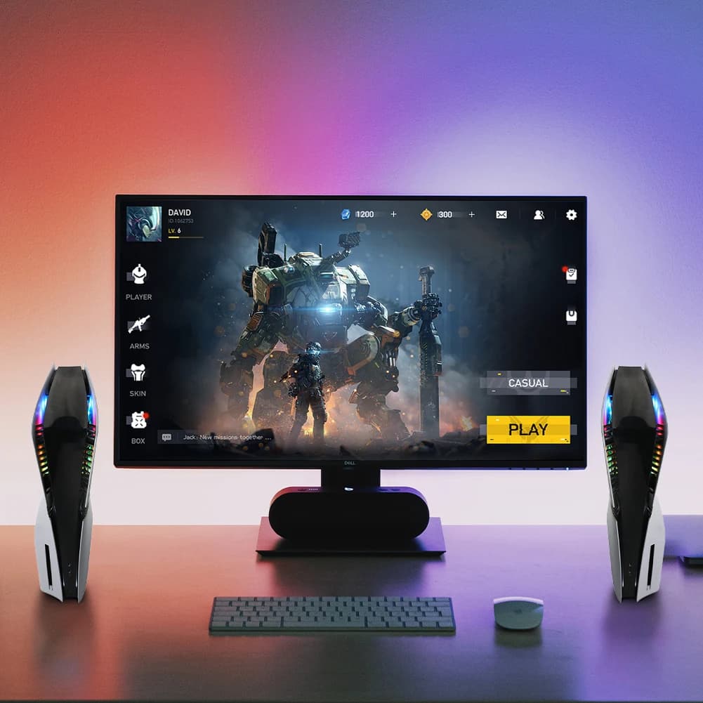 Striscia luminosa a LED RGB Striscia flessibile a nastro per console PS5/Slim/Pro Striscia luminosa ad anello LED USB Accessori decorativi fai-da-te