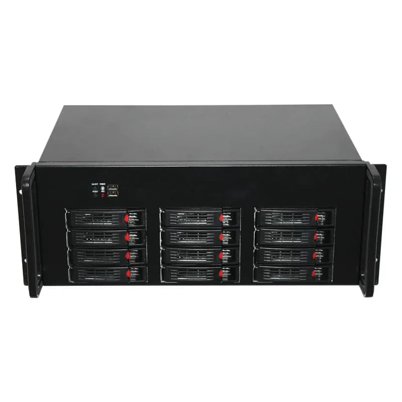 Custodia NAS 12 alloggiamenti di archiviazione Produttore di chassis server ITX hot swap 4U con HDD 2,5/3,5