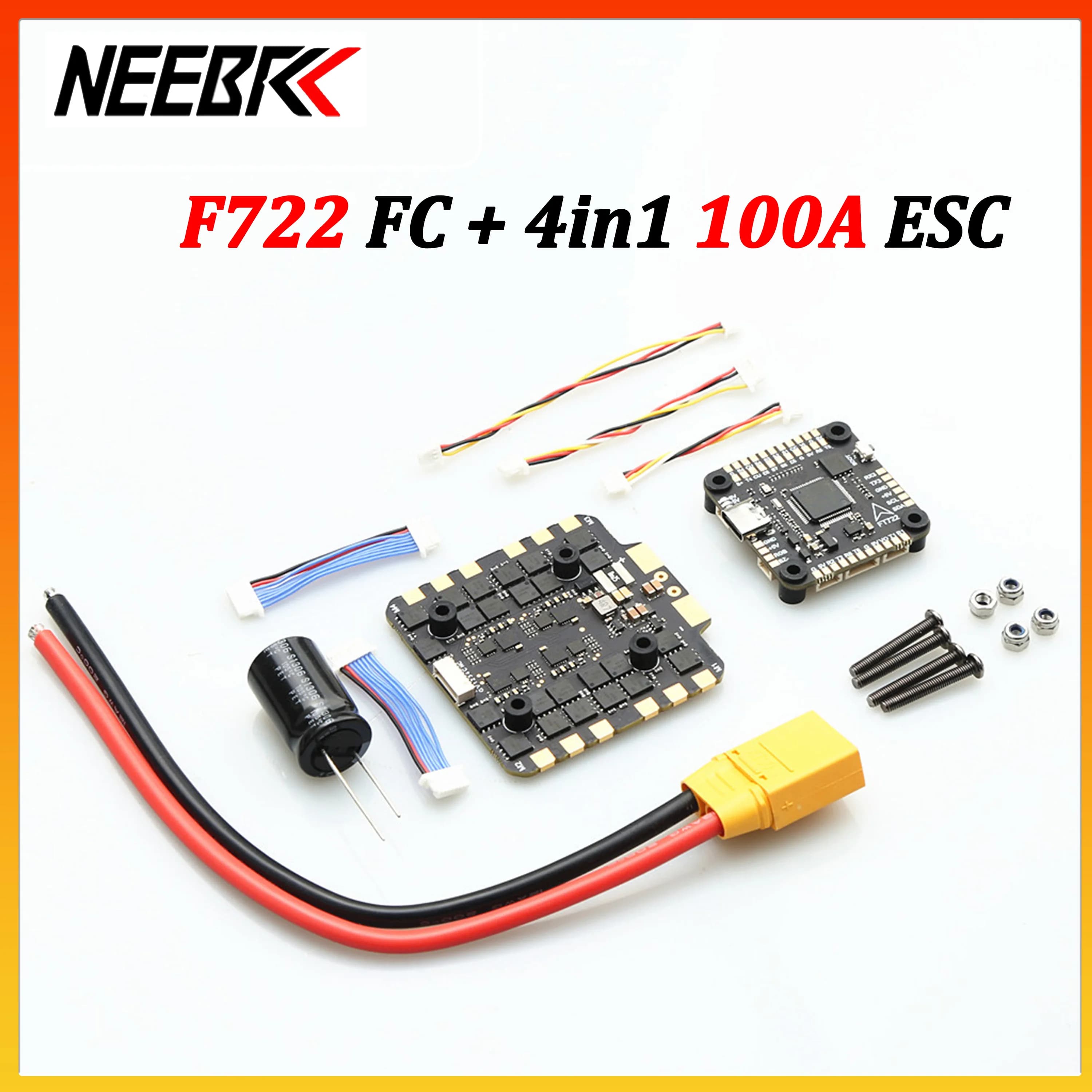 NEEBRC F722 FC Flight Controller BEC 100A 4in1 BLS ESC Stacks 30.5 X 30.5mm 3-8S for RC FPV Racing Drone DIY Model Toy Parts