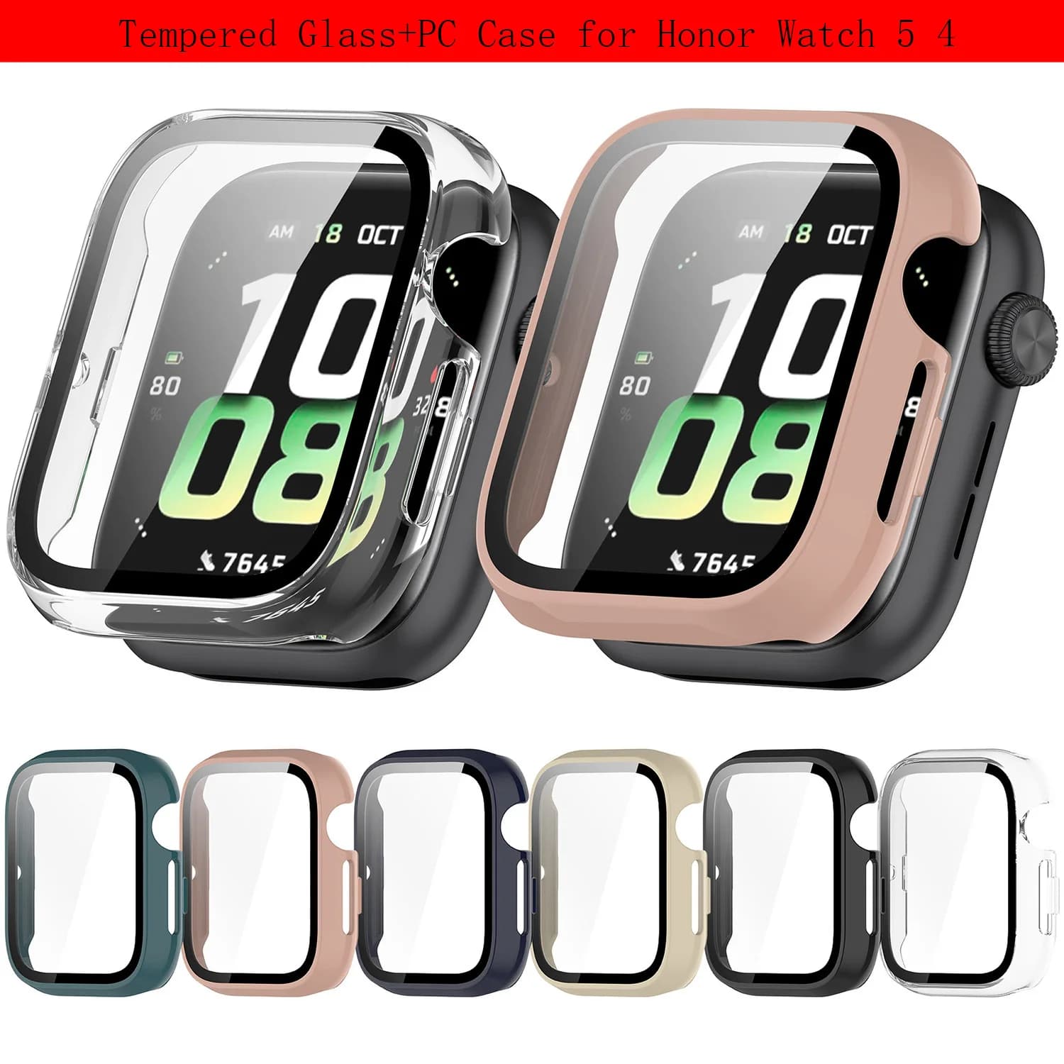 Custodia rigida in vetro per PC per Honor Watch 5 Watch4 Smartwatch Cover Proteggi schermo per Honor Watch5 Paraurti Shell.