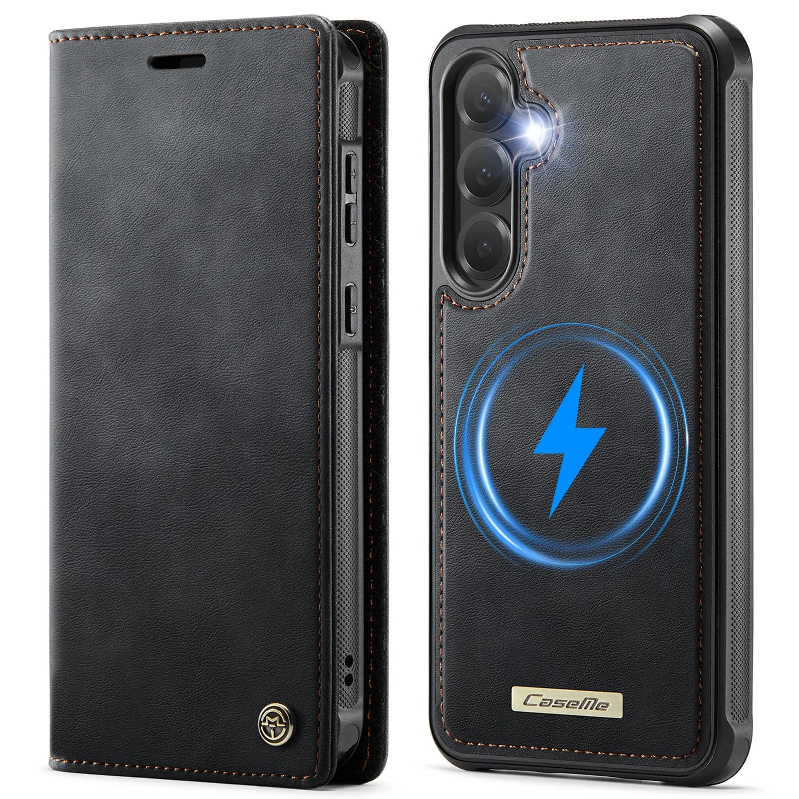 For Samsung S26 FE 4G 5G 2026 Premium Faux Flip RFID Protective Cover with Magnetic Card Holder Stand Function Cover
