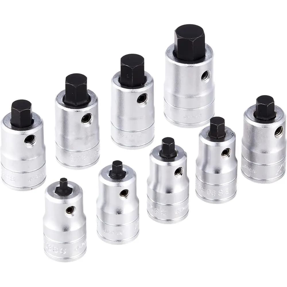 Kyoto Tools () TBT3SS09H 3/8" Stubby Hexagon Bit Socket Set, Set o 9