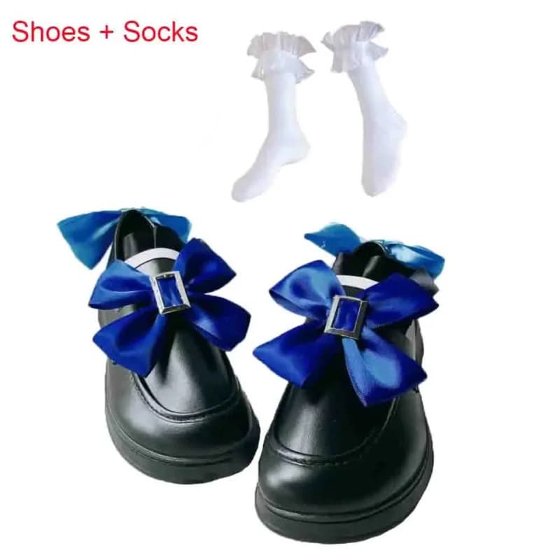 Cosplay of "Fondaflorela" from "Genshin Impact" in shoes and boots, with a Lolita-style bow, suitable for Halloween and Christma