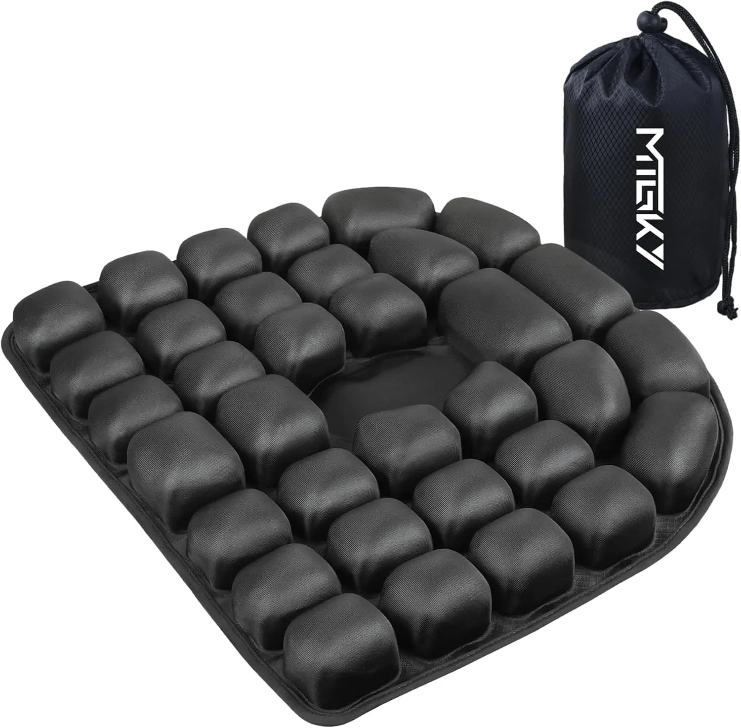 Cuscino del sedile gonfiabile portatile regolabile per voli lunghi, viaggi, guida e sedia a rotelle - Supporto ergonomico e confortevole