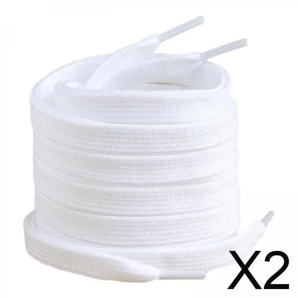 2x 2 Pezzi Lacci di Ricambio per Pattini da Hockey su Ghiaccio Bianchi, Forniture per Pattinaggio Artistico