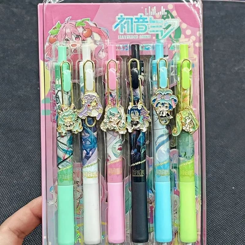 Penna Gel Creativa Hatsune Miku, Penna per Studenti con Design Kawaii, Penna Carina per Ragazze, Penna Speciale con Cartone Animato Miku, Vendita all'Ingrosso