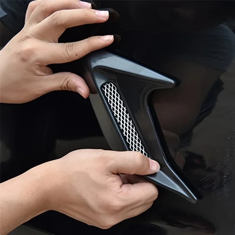 Fibra di carbonio universale per auto squalo branchie parafango flusso d'aria laterale uscita sfiato decorazione adesivo rivestimento decalcomania car styling