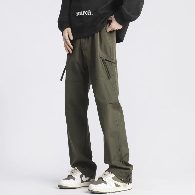 Pantaloni Cargo Americani Funzionali da Uomo, Gamba Dritta, Casual, Sportivi, Antibatterici e Resistenti all'Usura