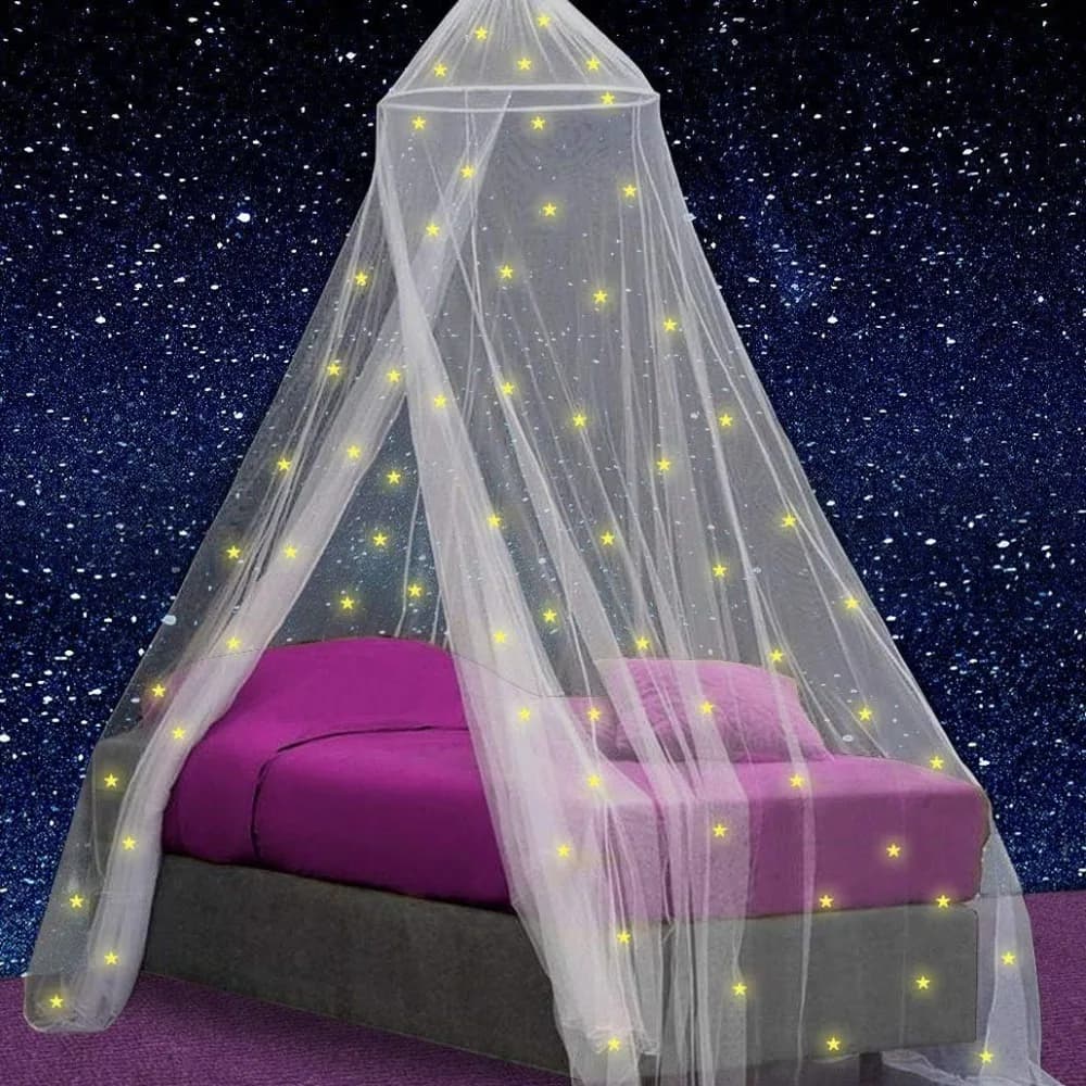Zanzariera a cupola luminosa per interni ed esterni, in poliestere, portatile, per tenda, letto da principessa, protezione antizanzare