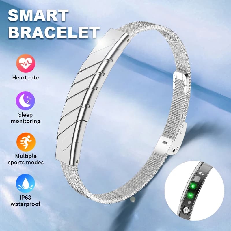 Nuovo Braccialetto Smart Bluetooth 2026, Monitoraggio Salute, Frequenza Cardiaca, Sonno e Stress, Tracker Fitness Sportivo Senza Schermo