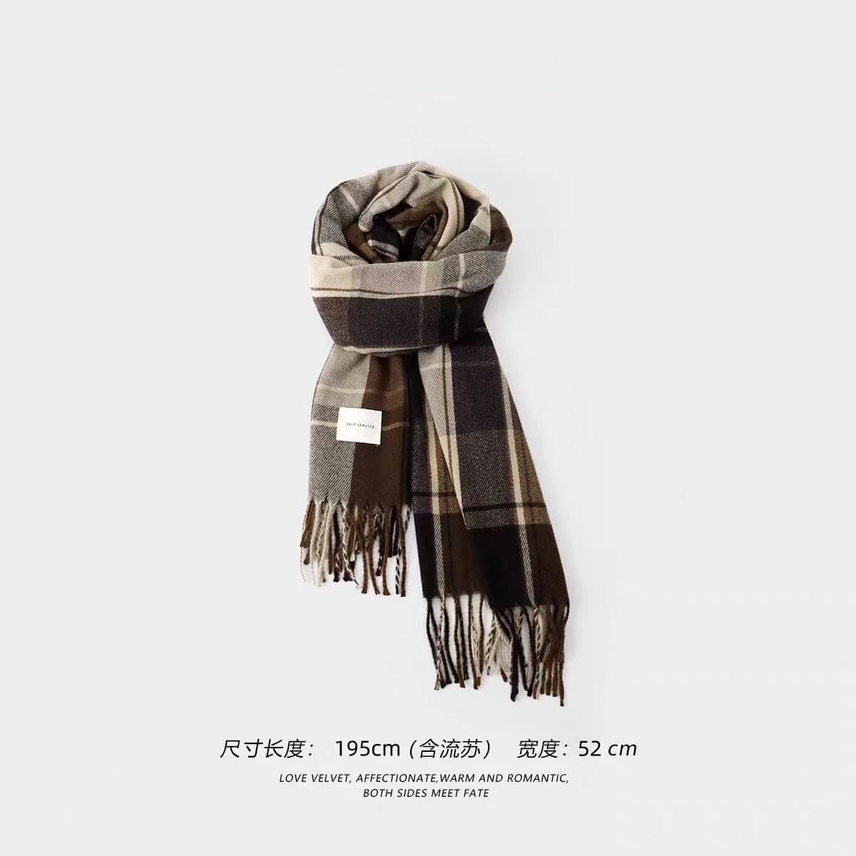 2026 new plaid scarf women's autumn atmosphere winter warm cute versatile college style scarf