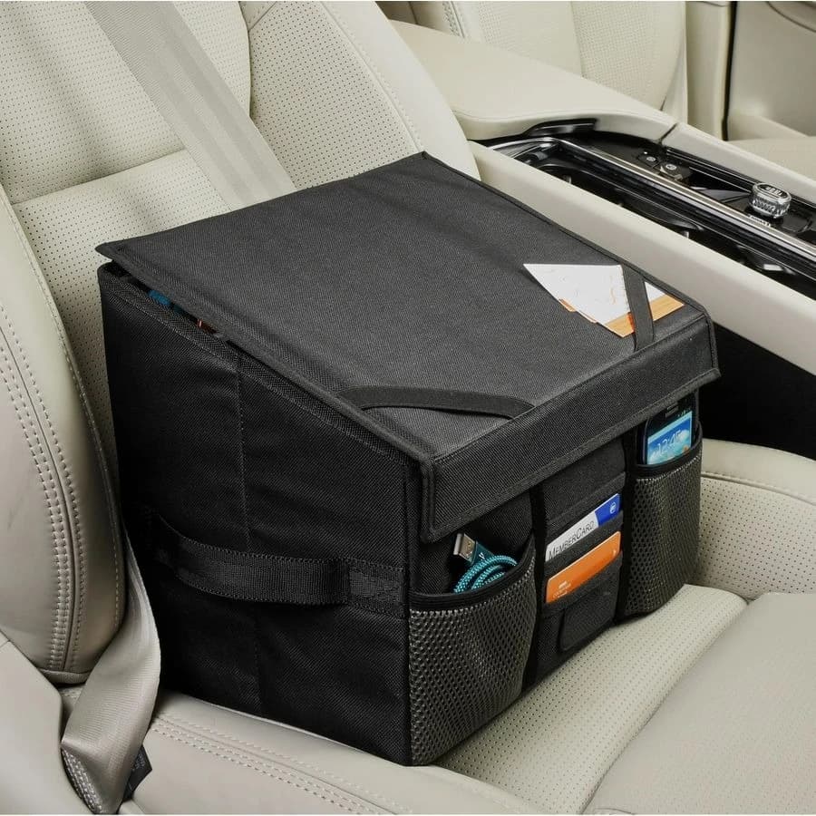 Auto and Mobile Office Front Seat Organizer, Truck Organizer with Documentary Dividers and Upper Cover for Front Desk