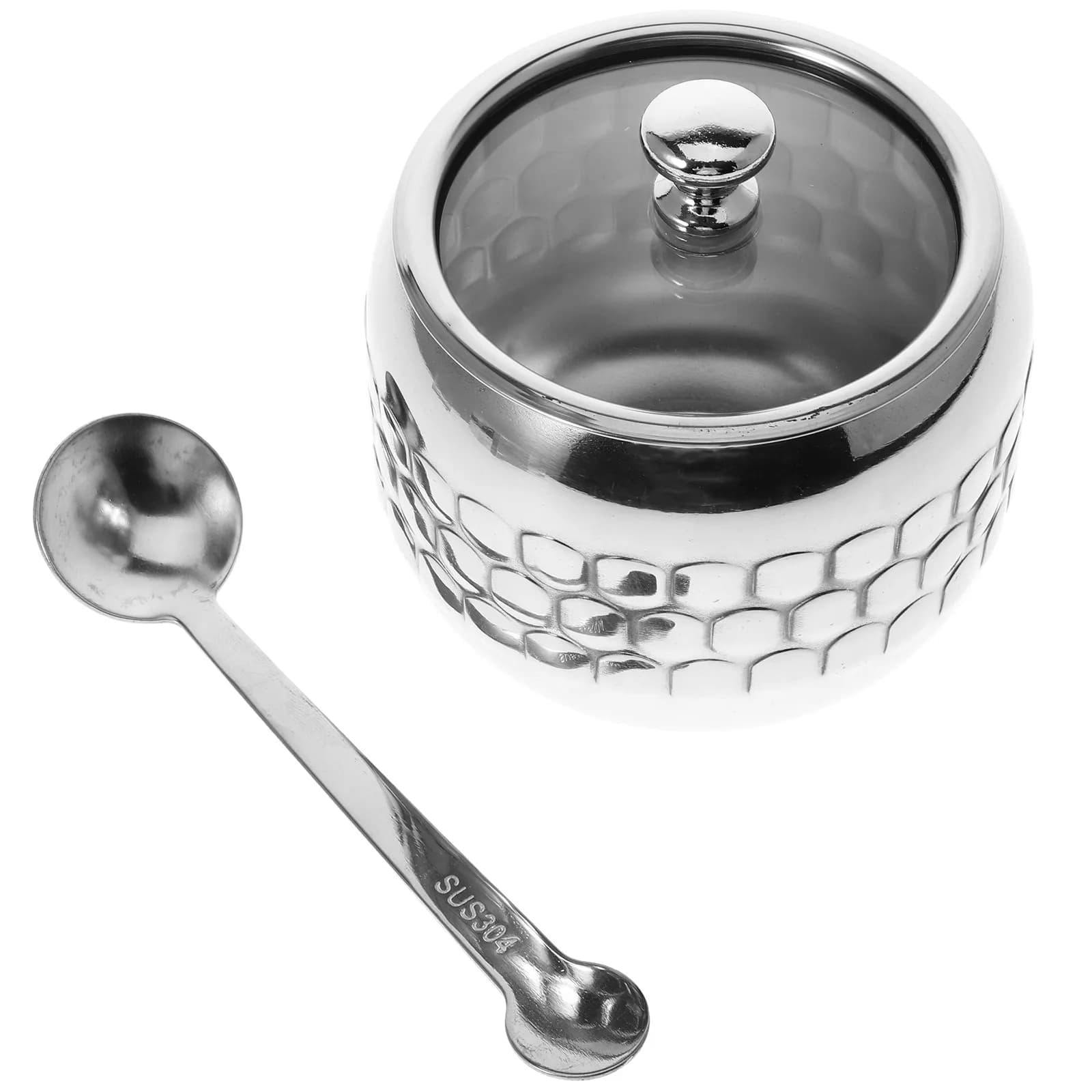 Seasoning Storage Bottle Set Stainless Steel Seasoning Jar Lid Spoon Kitchen Salt Pepper Sugar Container Reusable Spice Jar