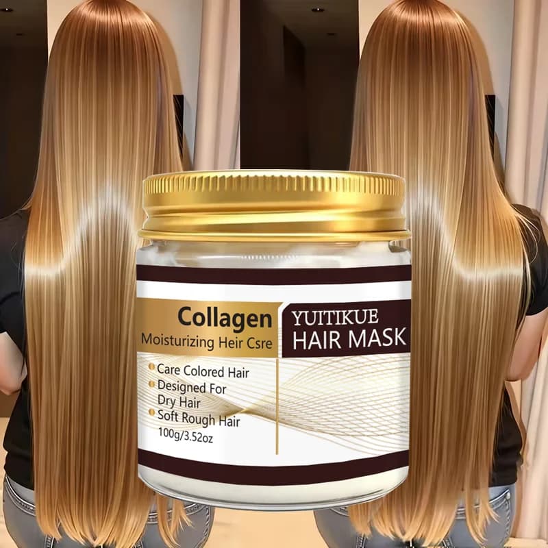 YUITIKUE Collagen Hydrating Hair Mask | For colored, dry and rough hair | Treatment Reparator for Deep Hydrating Hair and Softening 100g