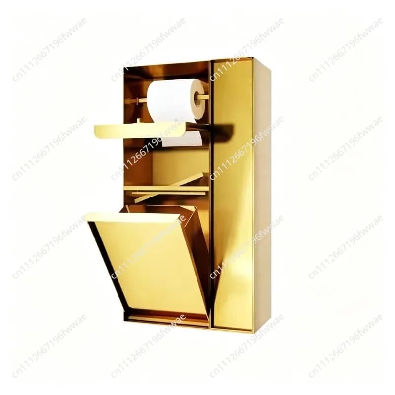 For Stainless steel toilet trash can niche embedded hidden toilet brush rack tile niche cabinet