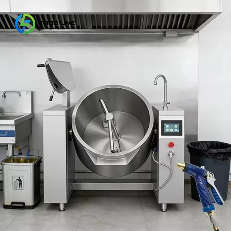 Commercial Jam Mixer Machine 50 100 150 250 500L Electric Induction Cooking Kettle With Agitator Customized