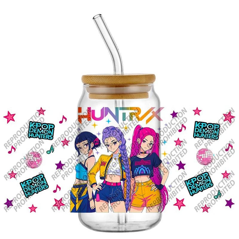 22 design KPop Demon Hunters Saja Boy Waterproof DIY Stickers, transferable 3D, 16oz UV DTF for glasses and cup wraps