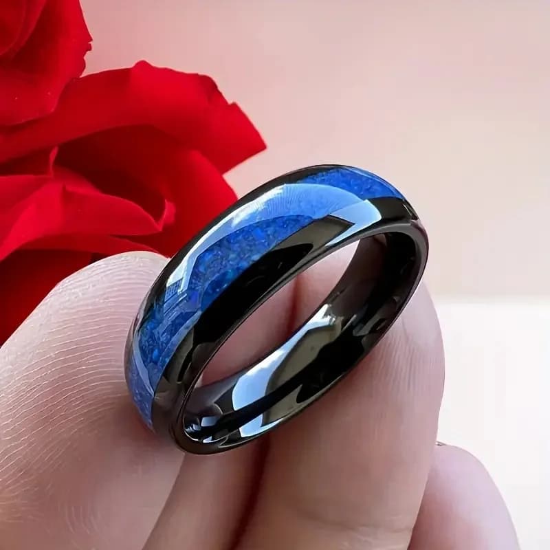 Fede nuziale, anello in carburo di tungsteno con intarsio a freccia, fedi nuziali per uomo e donna, fedi nuziali per uomo e donna, 8 mm