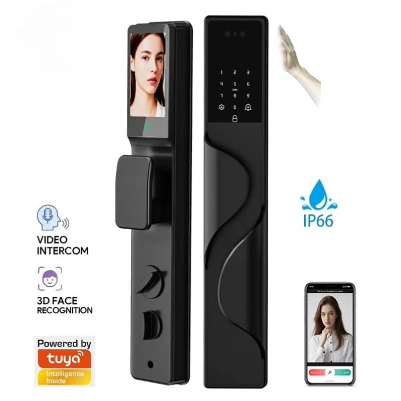 F047 Serratura Intelligente WiFi per Esterni Impermeabile con Riconoscimento Facciale e Controllo APP Multi-Sblocco per Porte in Alluminio/Acciaio/Legno