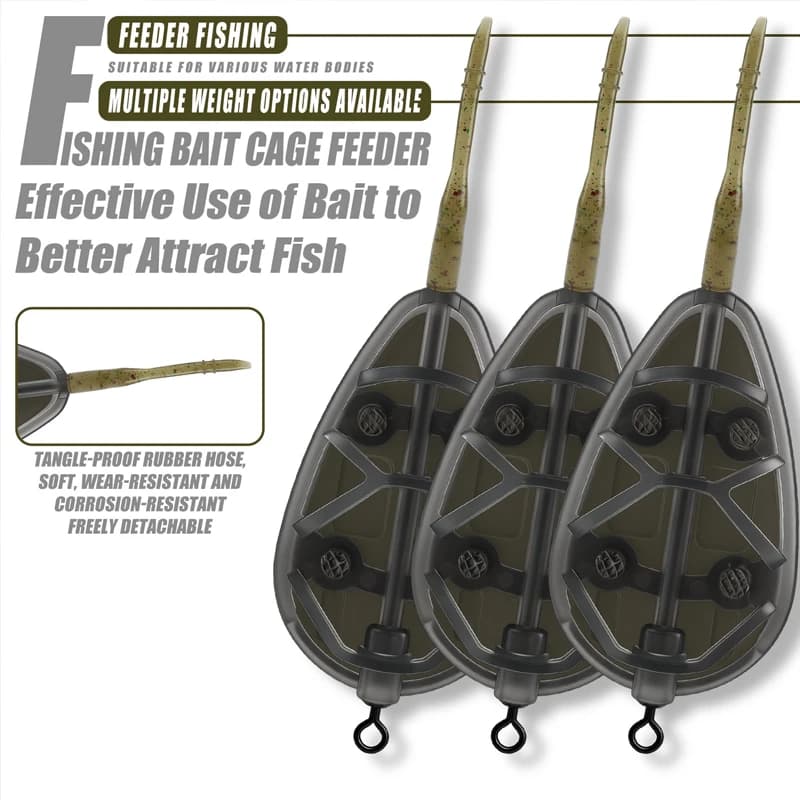 Set of carp bait machinery, with bait pipe, designed to be mounted on a fishing rod, suitable for bottom bait in fresh water, for carp and c.