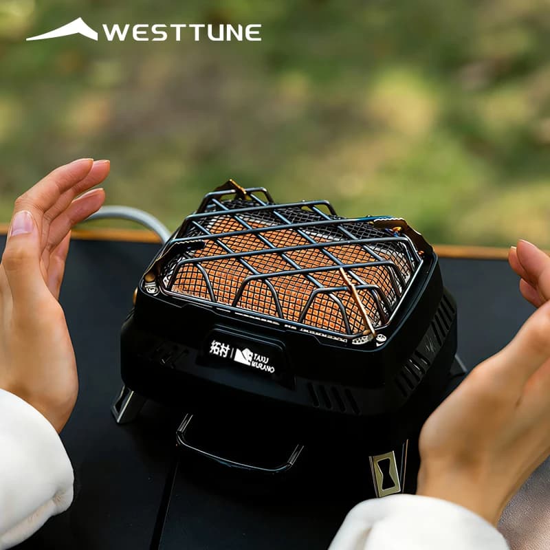 WESTTUNE Stufa da campeggio per riscaldamento Viaggio all'aperto Picnic Riscaldatore a gas Escursionismo multifunzionale Cucina Bruciatore di riscaldamento Forniture di emergenza