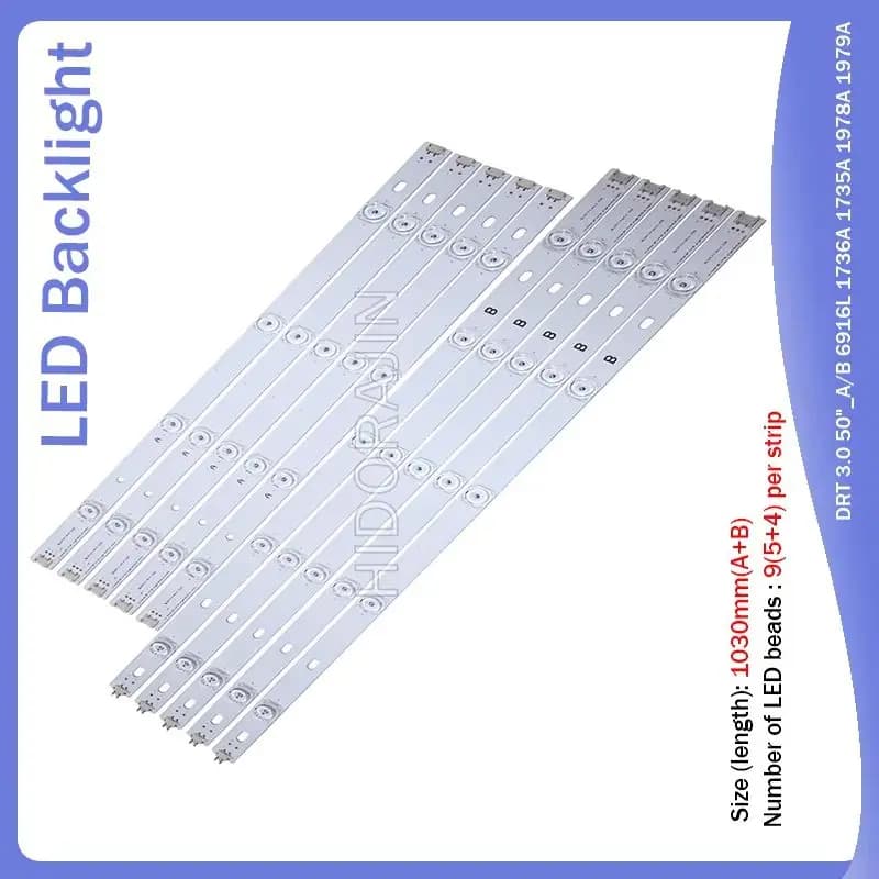 New10 PCS/set LED strip for 50LB650V 50LF6000 INNOTEK DRT 3.0 50 inch A B 6916L-1982A 1983A 6916L-1781A 1782A