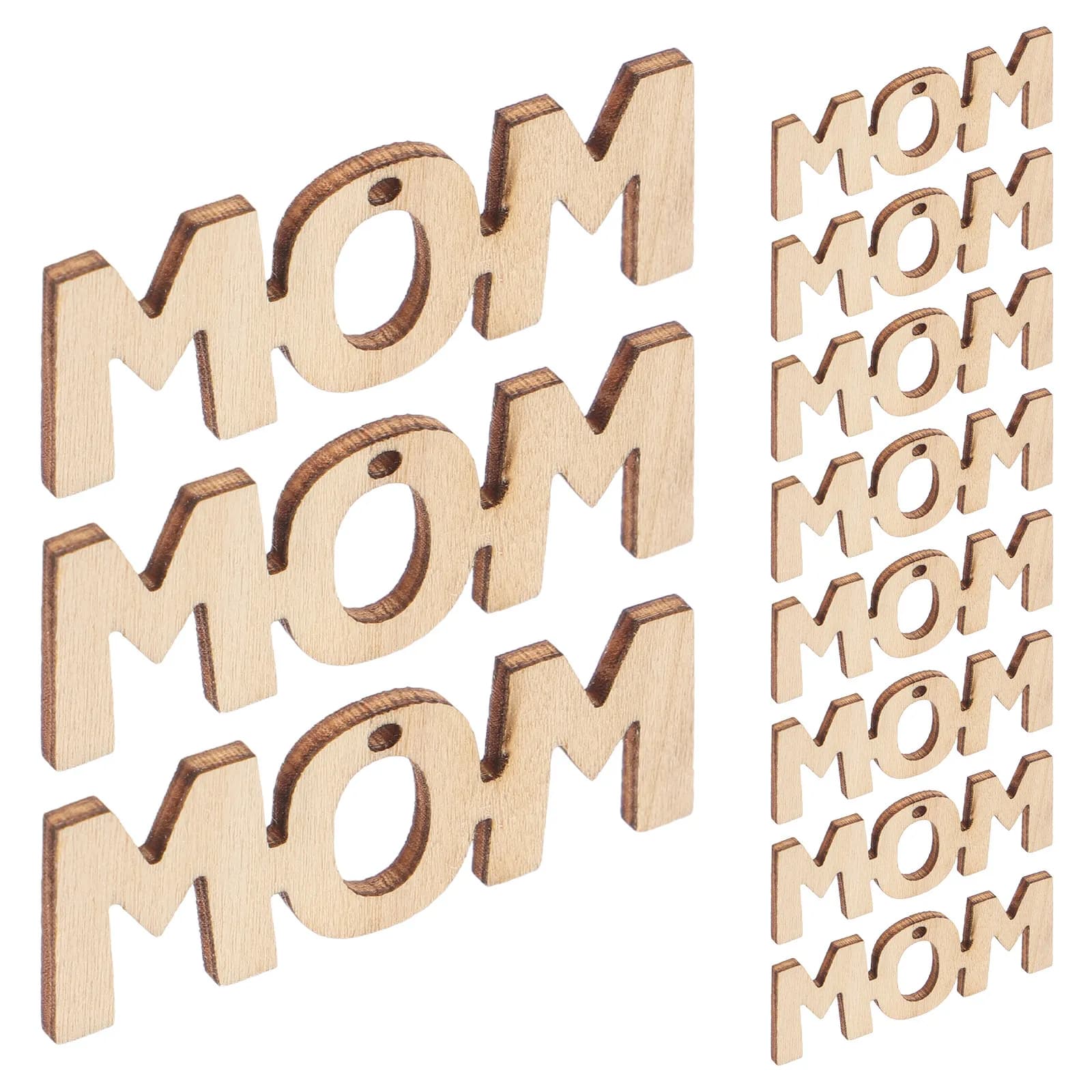 30 Pezzi Blocchi di Legno Mini Lettere Non Finiti, Kit Fai da Te per la Festa della Mamma, Ornamenti in Legno Dipingibili per Adulti, Targhette Familiari in Legno
