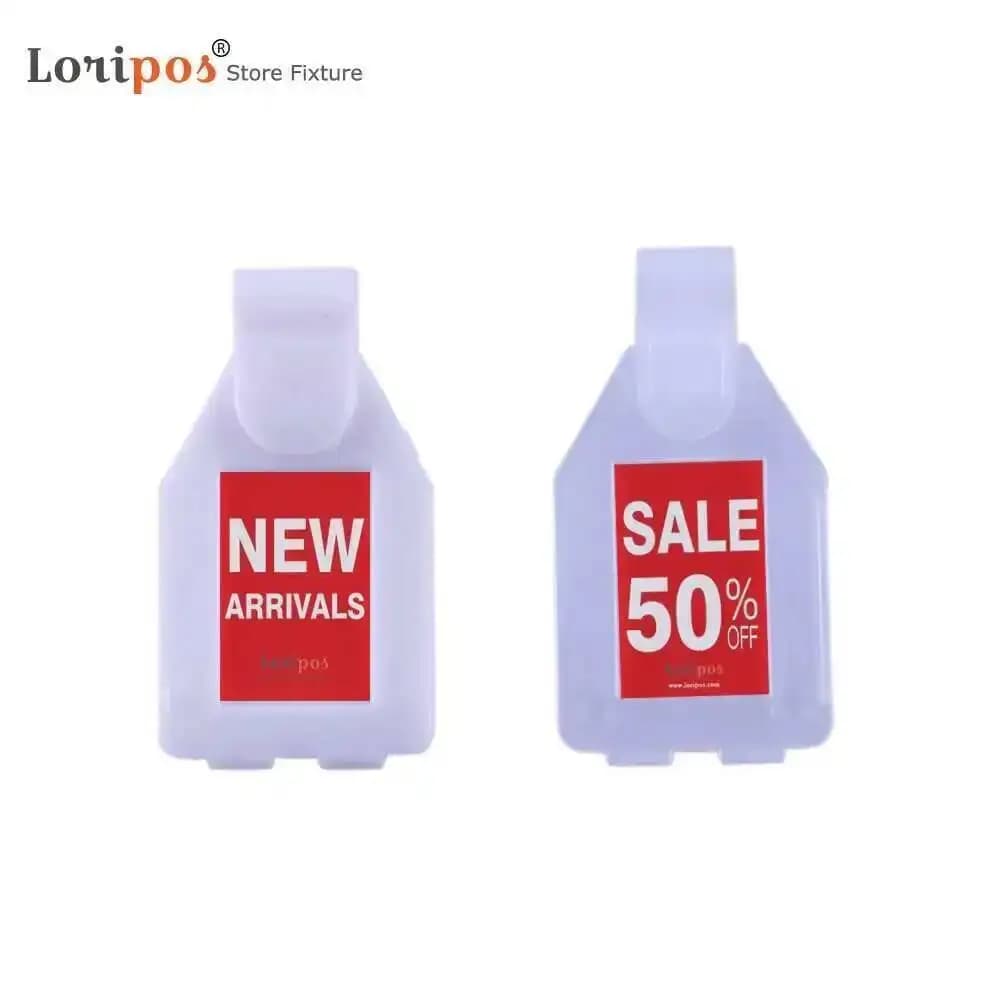 Porta etichette per mensola in filo di plastica da 50 pezzi, porta cartelli e biglietti, design a clip facile con chiusura a scatto stretta | Loripos