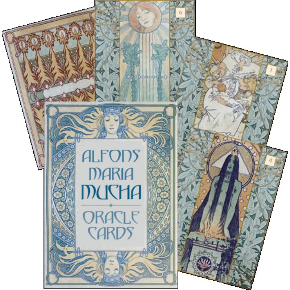Carte Alfons Maria Mucha Oracle da 10,4 * 7,3 cm 36 pezzi di carte del movimento originale Art Nouveau