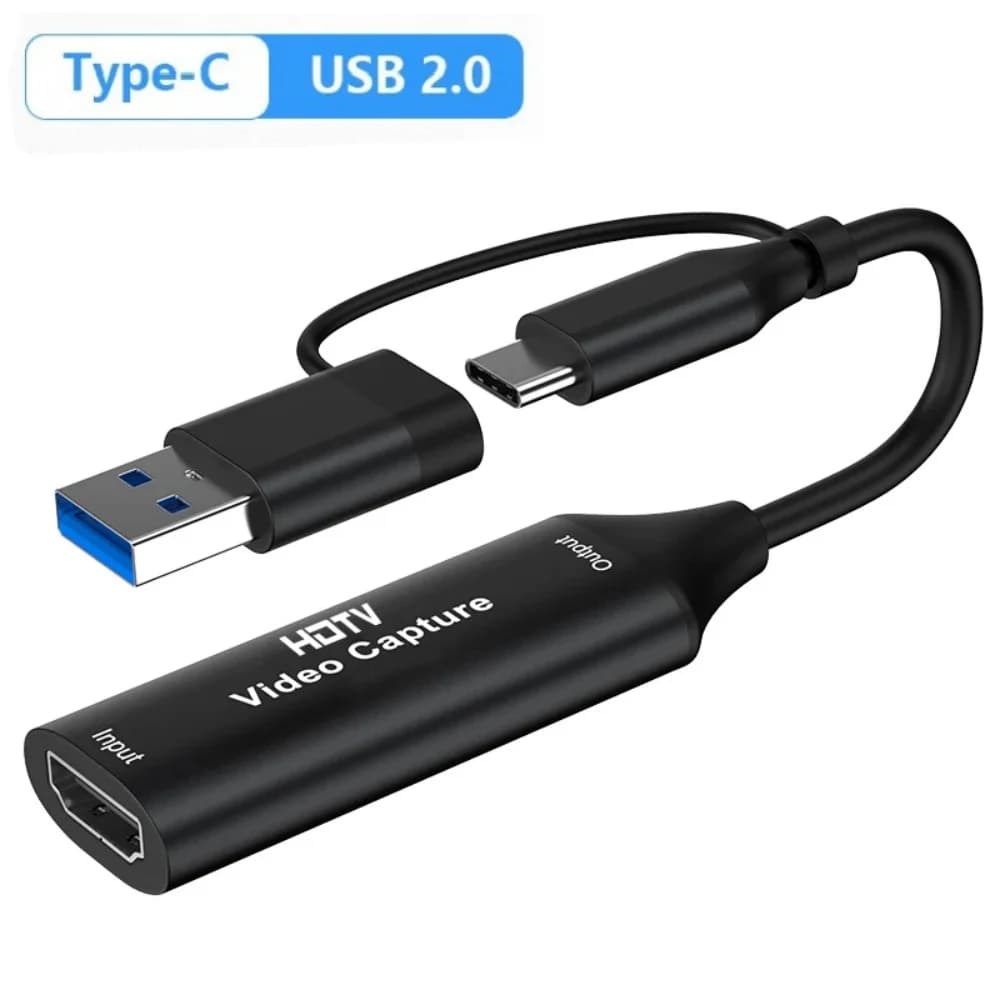 2 in 1 USB TypeC Video Capture Card 4K HDMI-compatible to USB2.0 Type-C Game Grabber Record For Switch Xbox PS5/4 Live Broadcast
