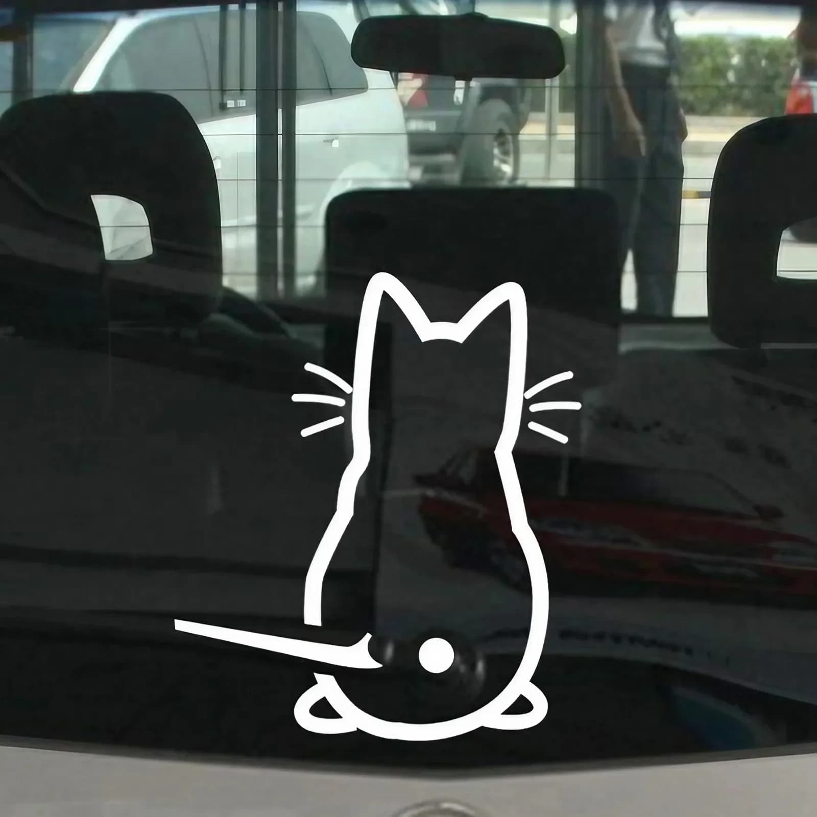 Divertente adesivo per auto con coda di gatto, animale riflettente, tergicristallo, decalcomanie, decorazione per notebook, parabrezza posteriore