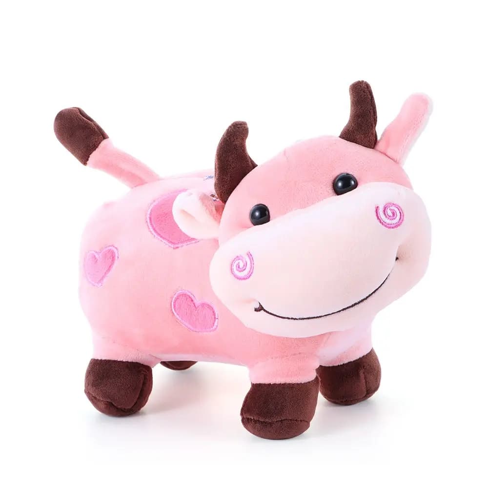 28cm Super Soft & Animals Cute Cartoon Little Color Cow Toy Calf with Scarf Bull