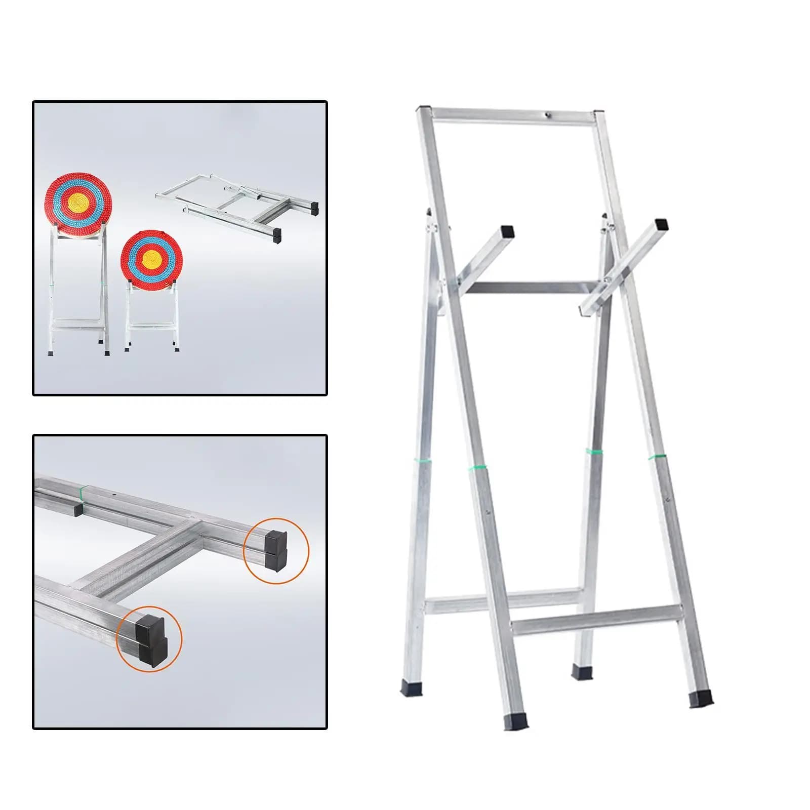 Supporto Pieghevole per Bersagli da Tiro con l'Arco, Facile da Trasportare per Pratica Indoor, Resistente all'Usura, Retrattile, in Acciaio Inossidabile