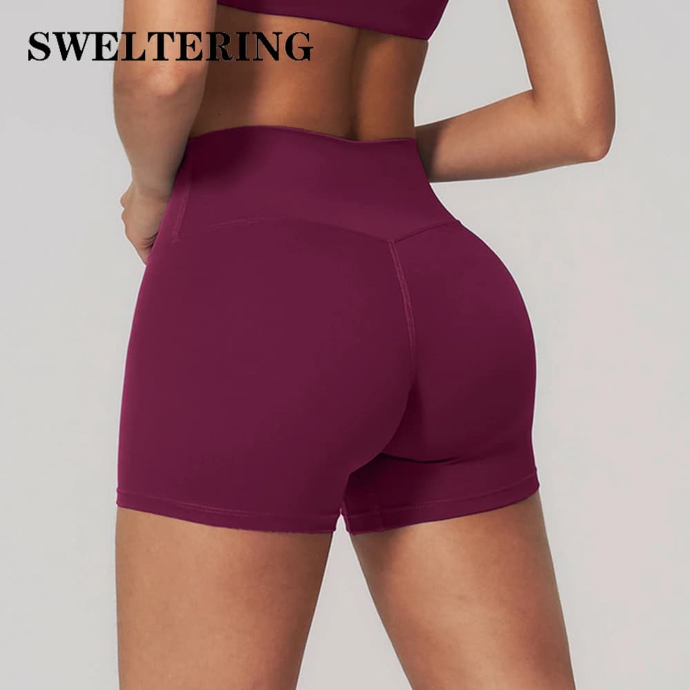 Pantaloncini da yoga estivi da donna, traspiranti, per fitness, ciclismo, sport, a vita alta, per allenamento in palestra, leggings corti da yoga femminili