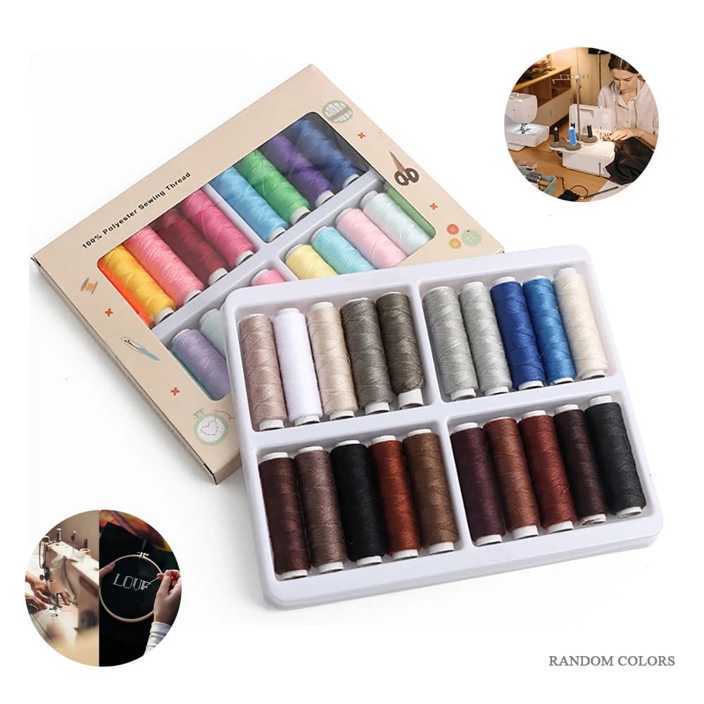 20 pz/set Poliestere Filo Da Cucire Filo Da Ricamo Set Macchina Quilting Filo per Cucito A Mano Macchina Da Cucire