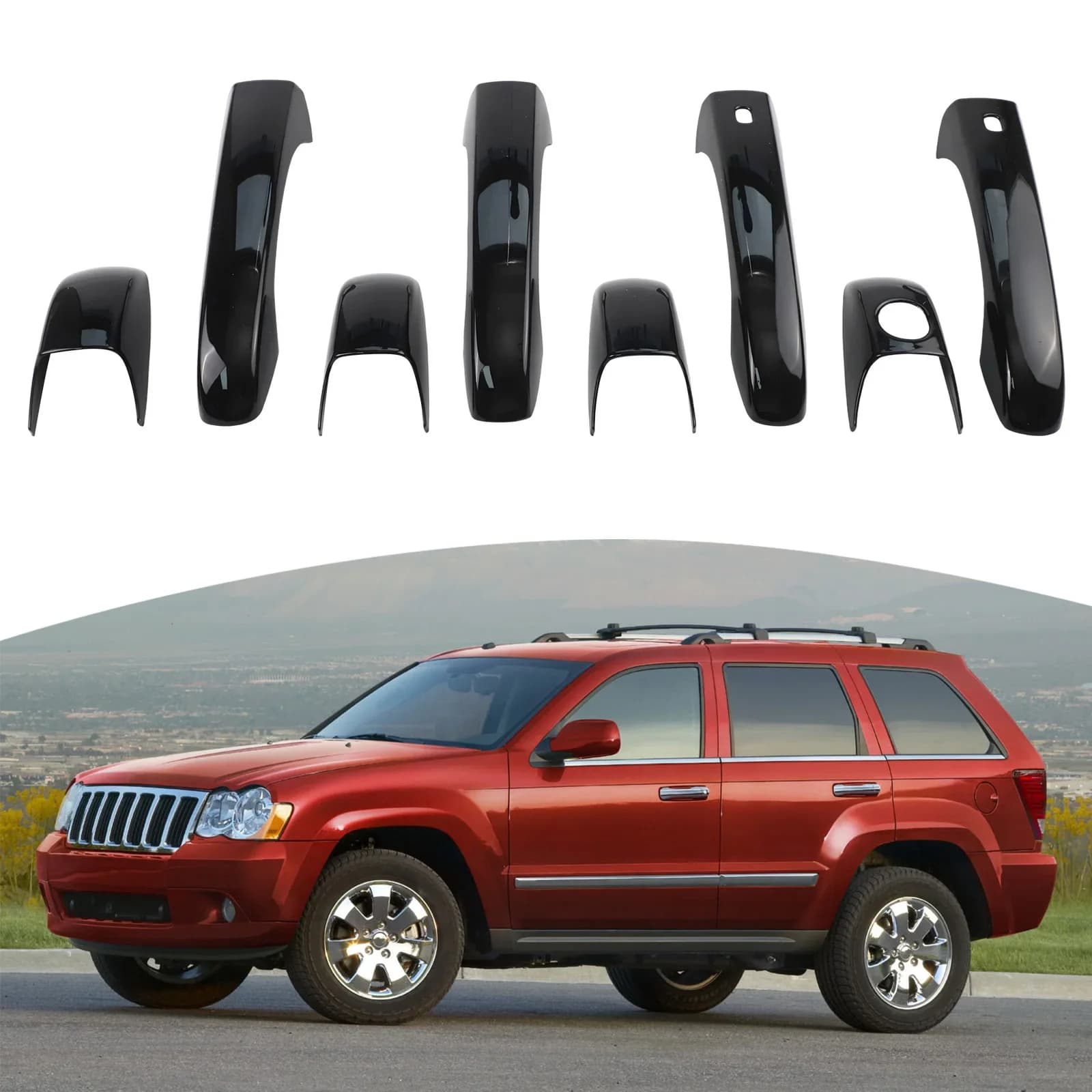 Copri Maniglie Protettive per Dodge Grand Caravan 2011-2022, Pomelli Laterali con Adattamento Sicuro per Prevenire Danni