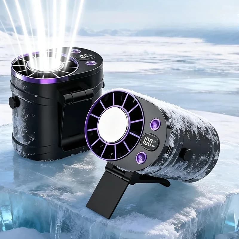 Rechargeable Portable Waist Fan with Ice Cooling 3 Speed Strong Wind Clip On Personal Mini Air Conditioner for Office Camping