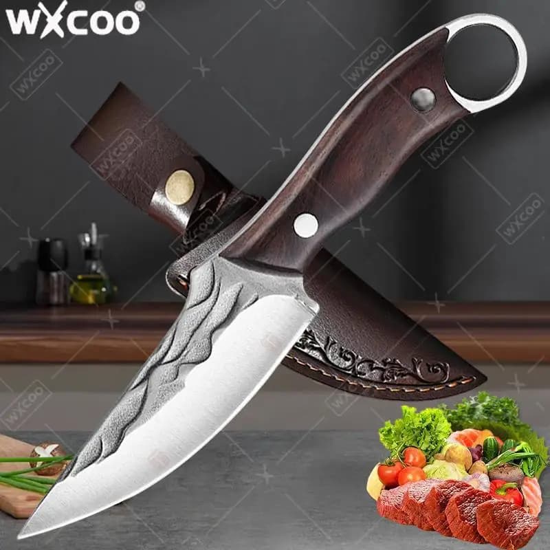 WXCOO Bone knife forged Lamb meat knife Kitchen knives Multi-functional barbecue knife Fruit paint Slicing Stainless steel