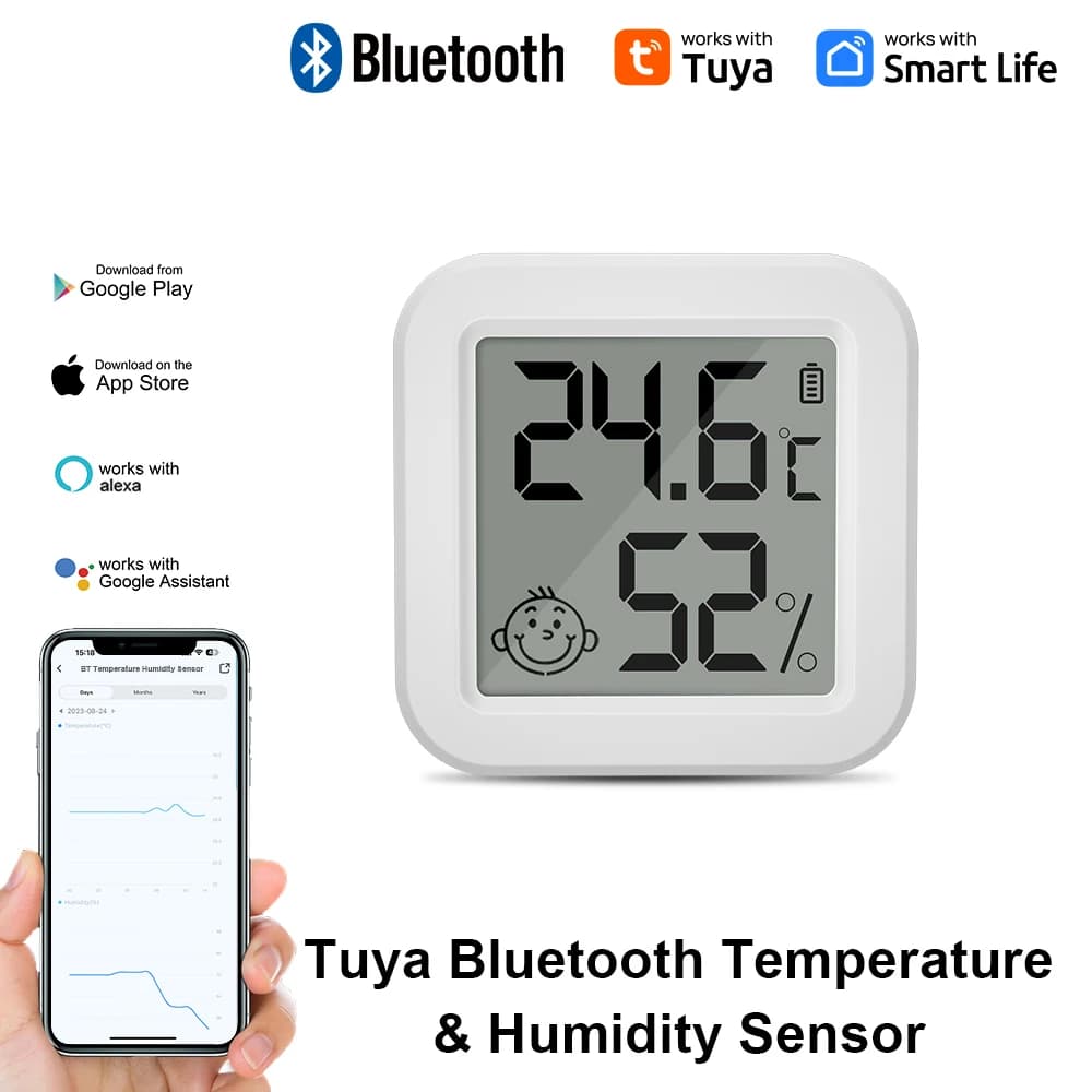 Tuya Bluetooth Temperature Humidity Sensor LCD Thermometer Mini Intelligent Electric Hygrometer APP Remote Control Home