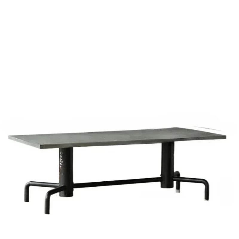 Cement gray board wrought iron old solid wood western dining table large board western music bar table