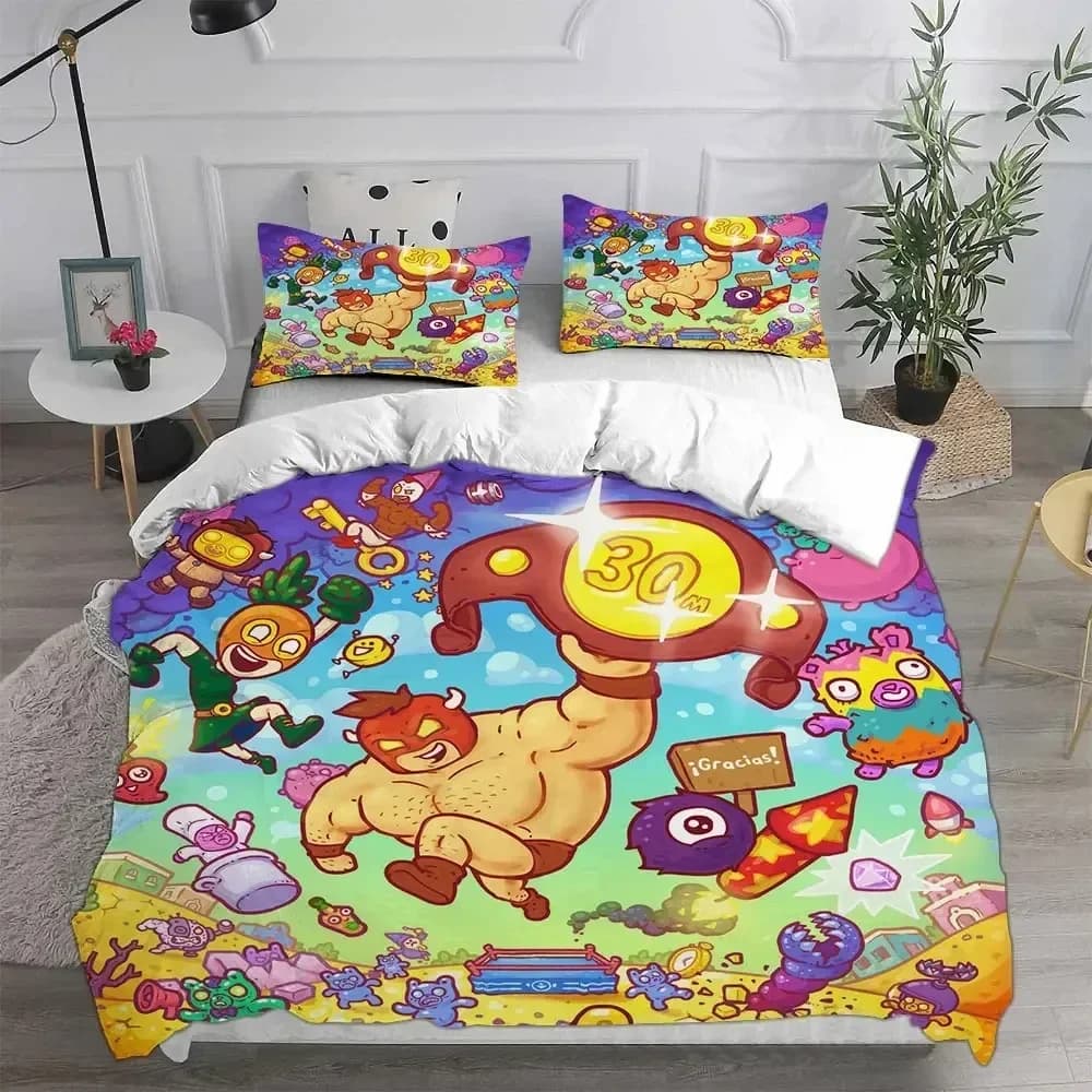 Gioco Burrito BisonLauncha Libre Set di biancheria da letto 3D Trapunte Trapunta Copripiumino Set di federe per bambini Taglia per adulti