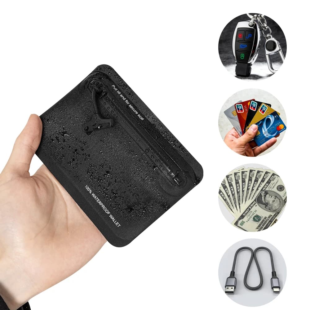 Portamonete Impermeabile con Cerniera, Pochette Leggera EDC per Esterni, Unisex, per Auricolari, Carte di Credito e Contanti, Mini Borsa Portatile
