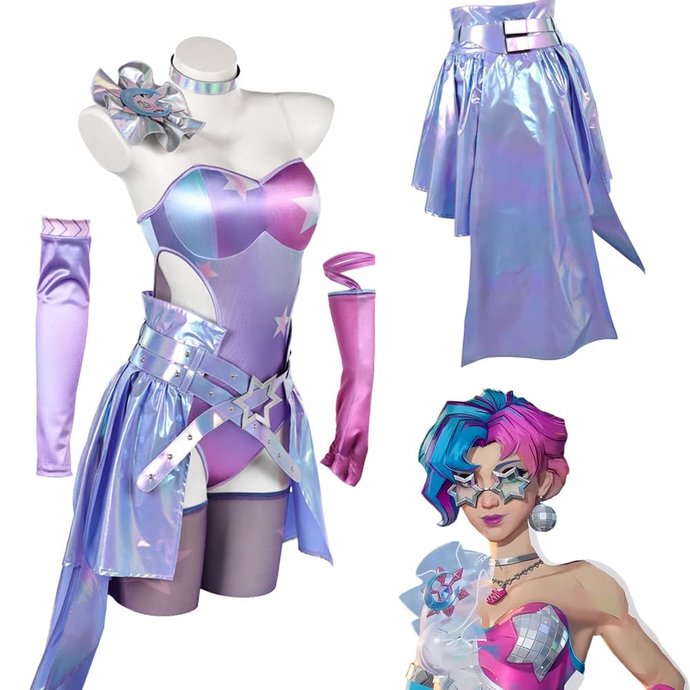 Fantasia Disco Luna Snow Cosplay Clothing Game Rival Disfraz Costume Adult Women Fantasy Halloween Carnival Party Clothes