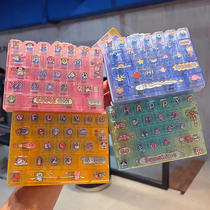 26 Grid Keyboard Keycap Fidget Clicker 1PC Quiet Click Anti Anxiety Toy for Classroom Office Home Use Adults Kids
