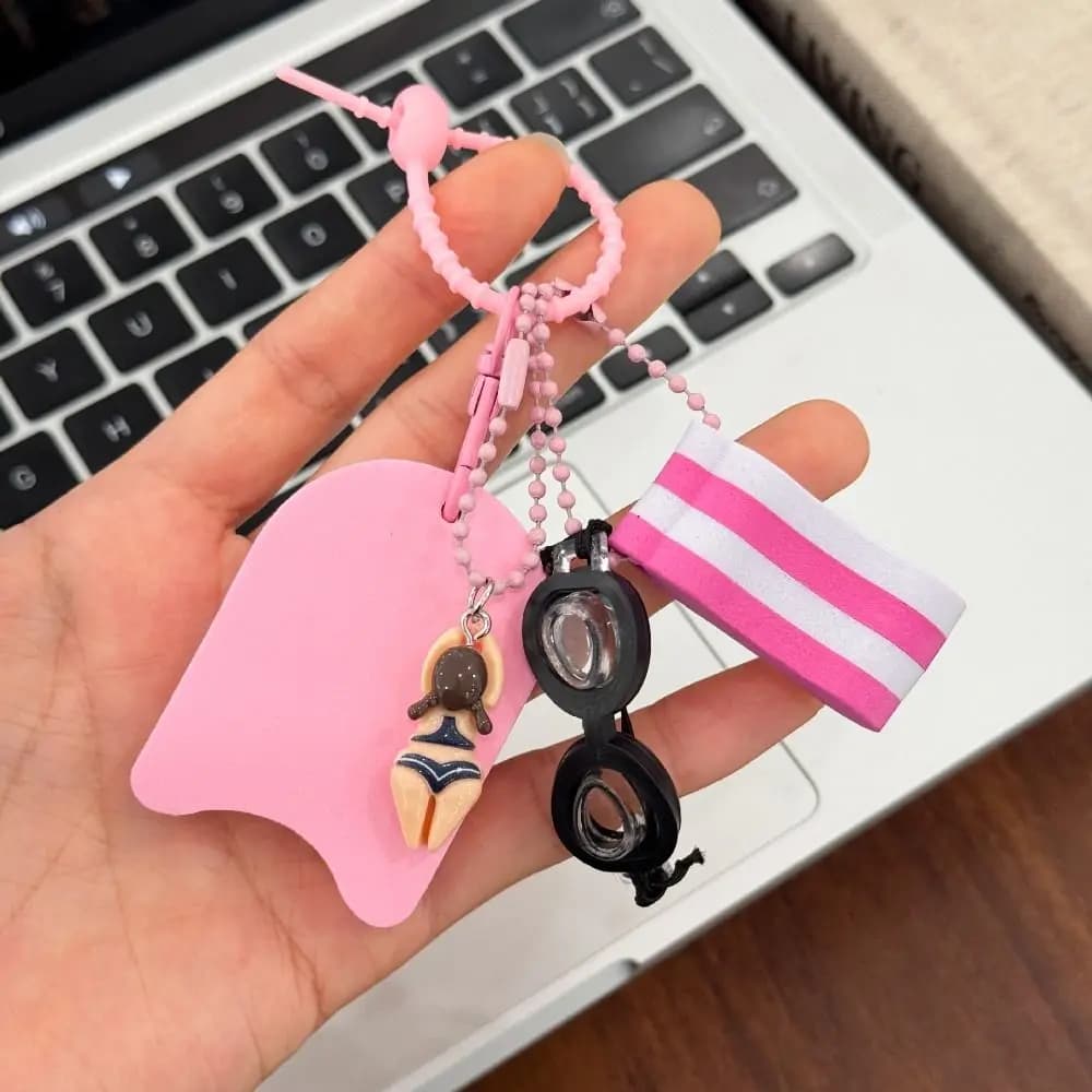 Swimming Goggles Funny Floating Key Ring Colorful Fashion Swimming Keychain Hanging Creative Diving Series Keychain Gift