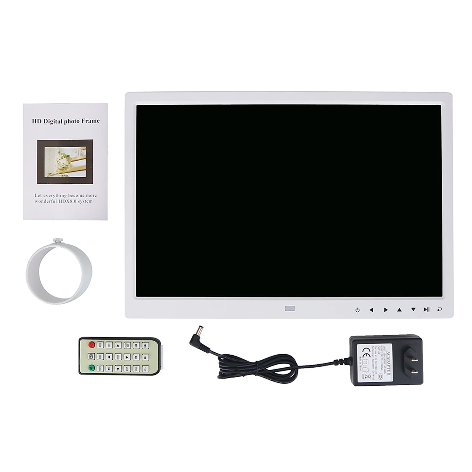 Sveglia con cornice digitale per foto con schermo HD da 15 pollici, lettore MP3/4, lettore di film, multifunzionale, portatile, ad alta definizione, per la casa