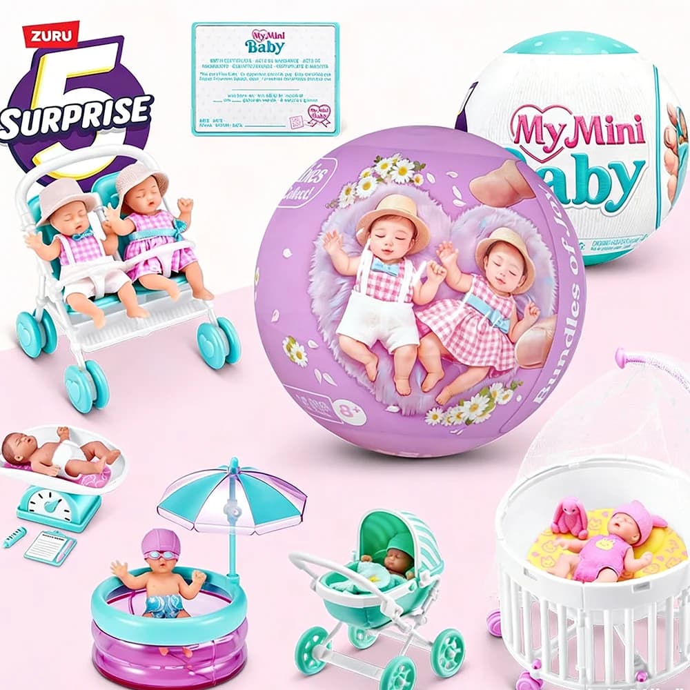 ZURU Surprise Baby Ball Series Mini Bambola in Silicone Scena in Miniatura Capsula Misteriosa Blind Box Giocattoli da Collezione per Bambini