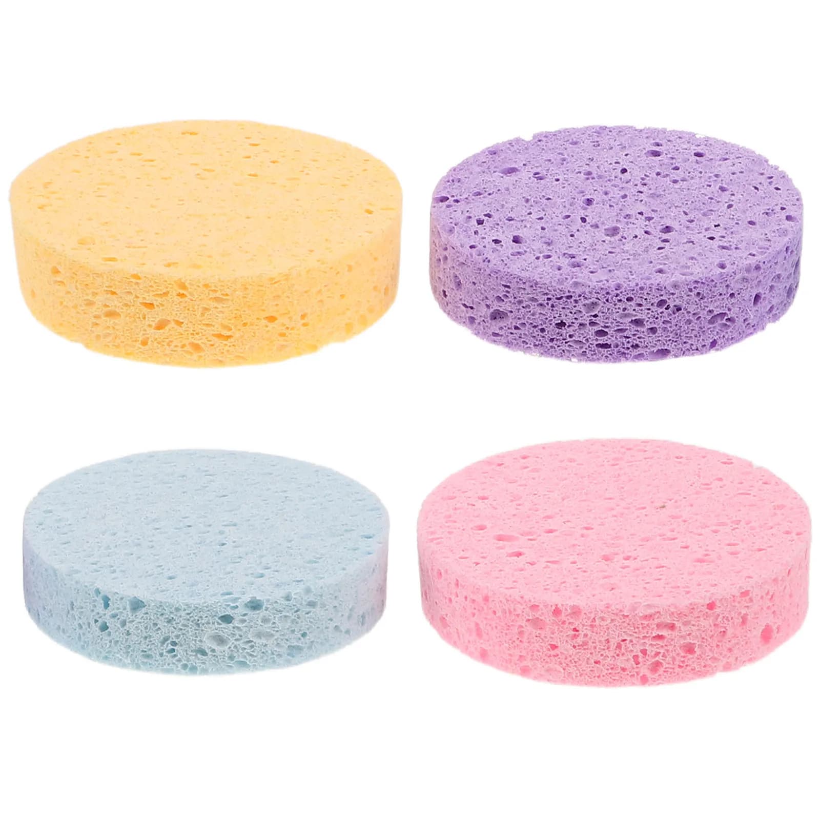 4Pcs Round Sponge Paint Brush Water Absorbing Sponge for Watercolor Painting Cleaning Brushes Delicate Paper Protection Craft