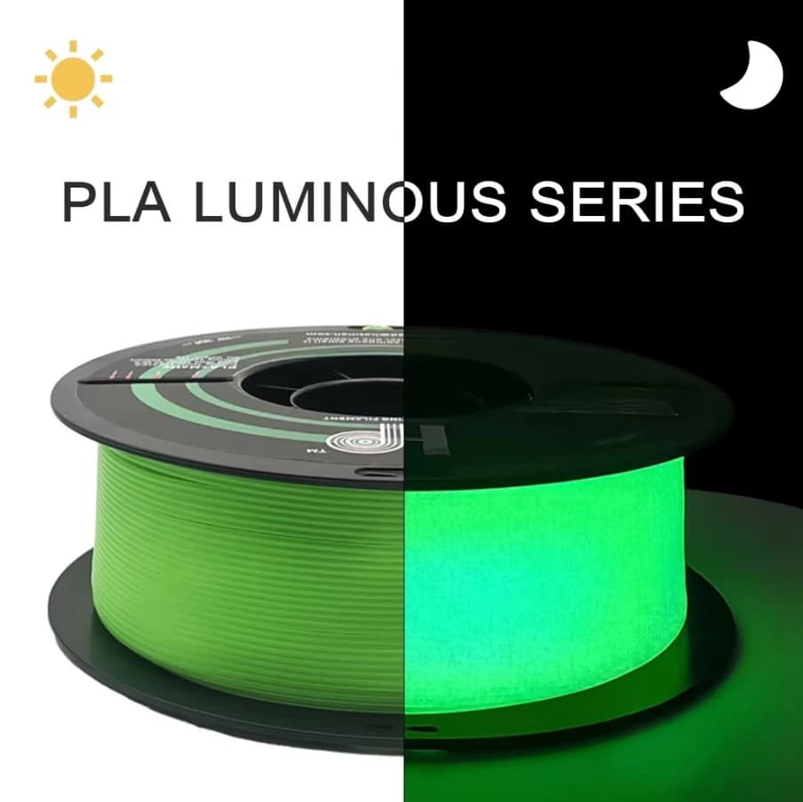 3D Printer Filament, Glow in the night, PLA Filament,HP3DF 1.75mm Accuracy +/- 0.02mm, 1KG Spool (2.2 lbs), Fit Most FDM Printer